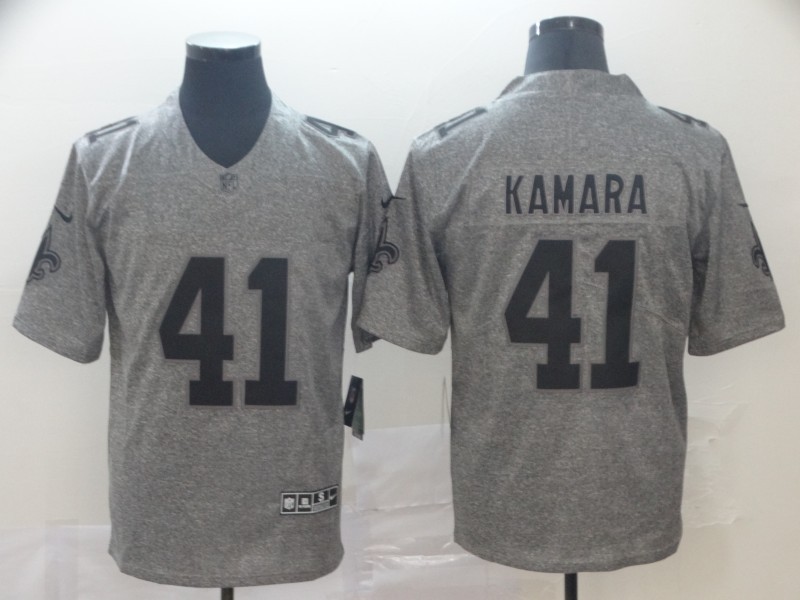 Men's New Orleans Saints Alvin Kamara #41 Gray Alternate Jersey